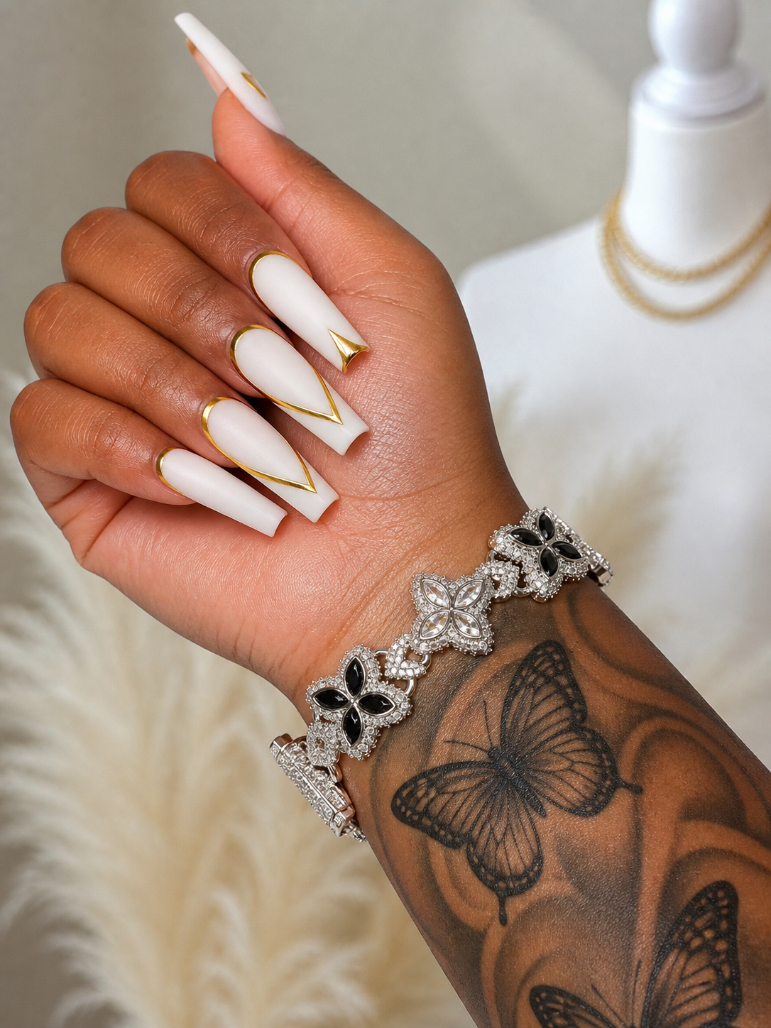 Black/White Call Me Bracelet/Necklace